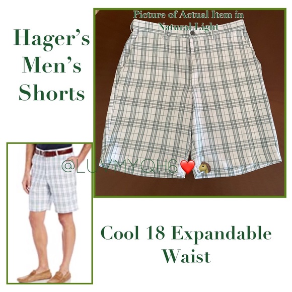 Haggar Men's Shorts Cool 18 Expandable-Waist - Picture 1 of 4